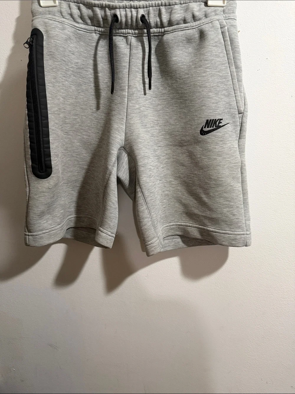 Nike Gray Fleece Kids Shorts with Black Accents